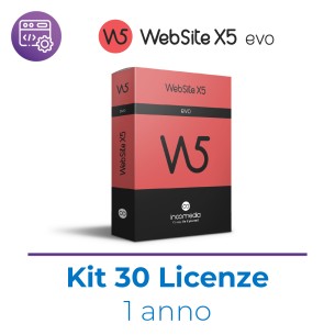 WebSite X5 Evo – Applicativo Software per creare siti/blog e negozi e-commerce - Kit 30 Dispositivi Win - 12 mesi di Hosting