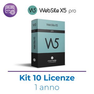 WebSite X5 Pro - Applicativo Software per creare siti/blog e negozi e-commerce professionali – Kit 10 Dispositivi Win - 12 mesi
