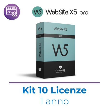 WebSite X5 Pro - Applicativo Software per creare siti/blog e negozi e-commerce professionali – Kit 10 Dispositivi Win - 12 mesi