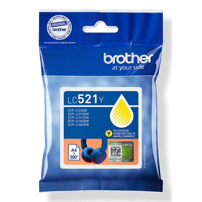 Brother LC521Y cartuccia d'inchiostro 1 pz Originale Giallo