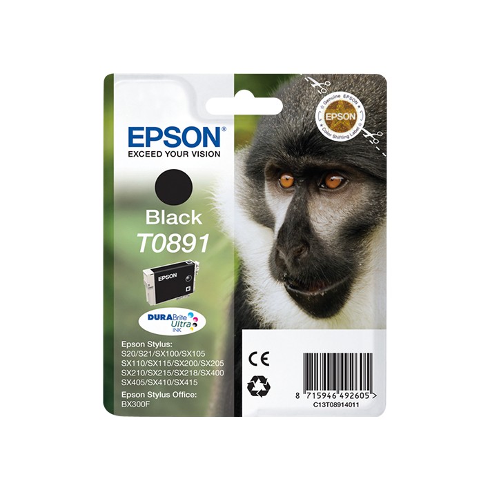 Epson Monkey Inchiostro nero singolo DURABrite Ultra Scimmia T0891