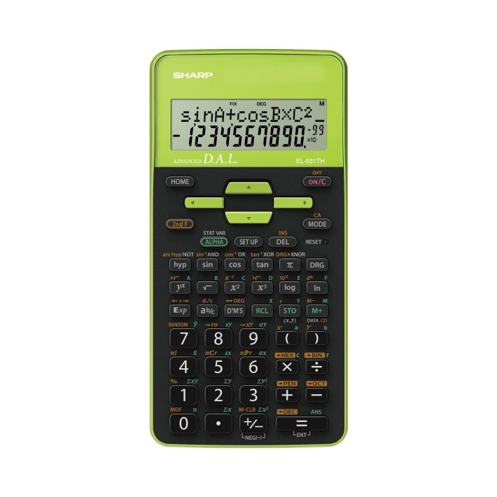 Sharp EL-531TH calcolatrice Tasca Calcolatrice scientifica Nero, Verde