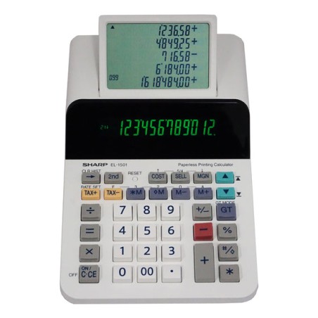 Sharp EL-1501 calcolatrice Desktop Calcolatrice con stampa Multicolore, Bianco