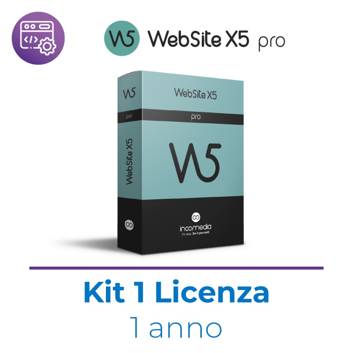 WebSite X5 Pro - Applicativo Software per creare siti/blog e negozi e-commerce professionali – 1 Dispositivo Win - 12 mesi di Ho