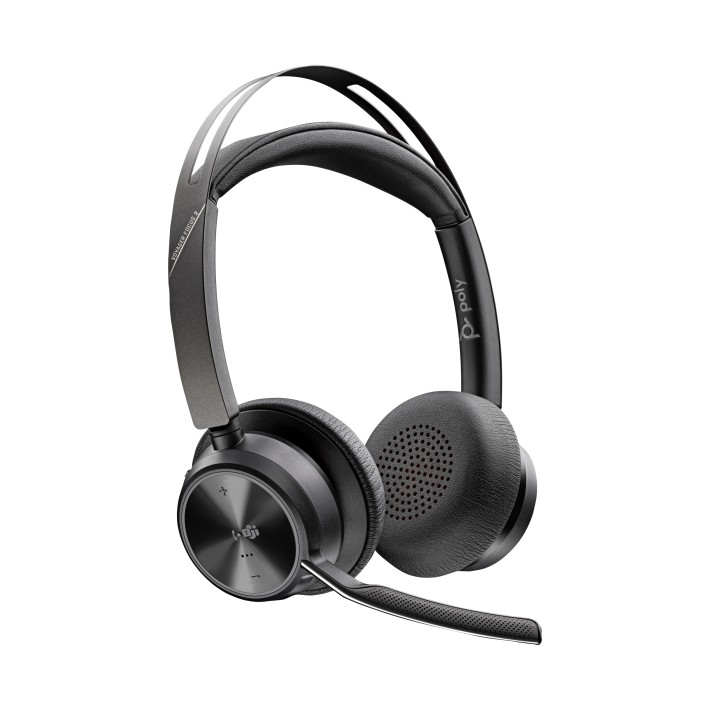 HP Poly Voyager Focus 2 Microsoft Teams Certified USB-C-C Headset +USB-C/A Adapter +Charging Stand