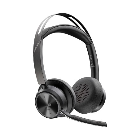 HP Poly Voyager Focus 2 Microsoft Teams Certified USB-C-C Headset +USB-C/A Adapter +Charging Stand