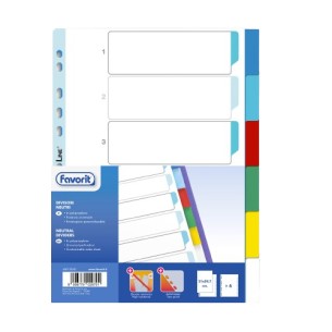 Favorit 400132501 intercalare Indice a linguetta vuota Polipropilene (PP) Multicolore