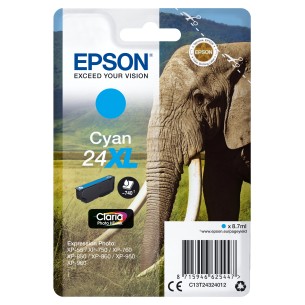 Epson Elephant Inchiostro ciano singolo Claria Photo HD Elefante 24XL