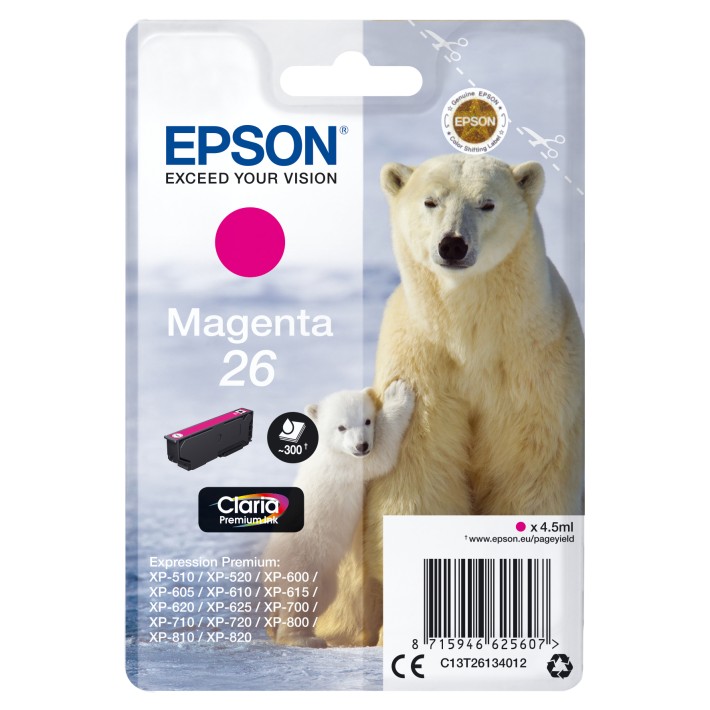 Epson Polar bear Inchiostro magenta singolo Claria Premium Orso bianco 26