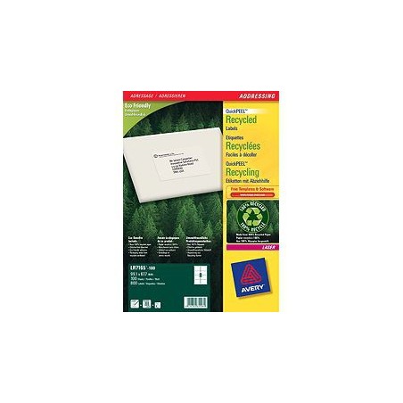 Avery QuickPEEL etichetta autoadesiva Bianco 800 pz