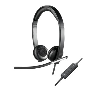 Logitech H650E Auricolare Cablato A Padiglione Ufficio USB tipo A Nero, Argento