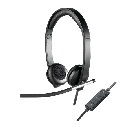 Logitech H650E Auricolare Cablato A Padiglione Ufficio USB tipo A Nero, Argento