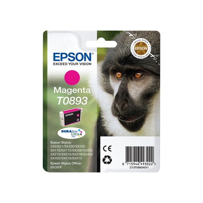 Epson Monkey Inchiostro magenta singolo DURABrite Ultra Scimmia T0893