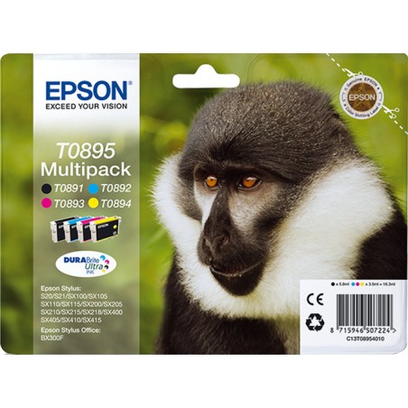 Epson Monkey Multipack 4 colori DURABrite Ultra Scimmia T0895