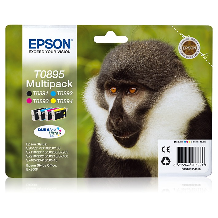 Epson Monkey Multipack 4 colori DURABrite Ultra Scimmia T0895