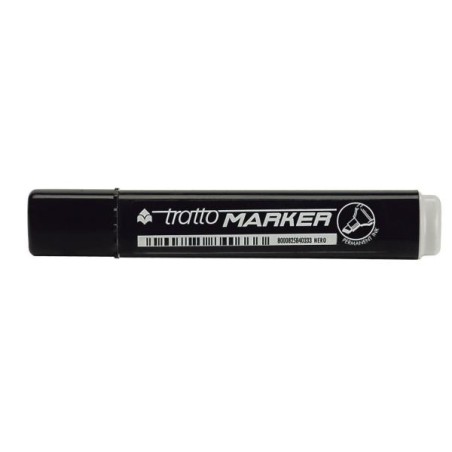 Tratto Marker marcatore permanente Punta smussata Nero 12 pz