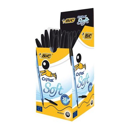 BIC Cristal Soft Nero Penna a sfera Medio 50 pz