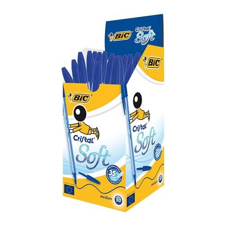 BIC Cristal Soft Blu Penna a sfera Medio 50 pz