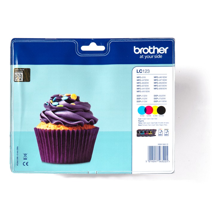 Brother LC-123VALBP cartuccia d'inchiostro 4 pz Originale Nero, Ciano, Magenta, Giallo
