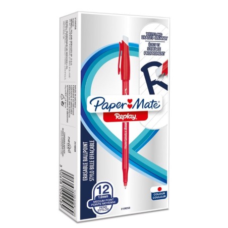 Papermate Replay Rosso Penna a sfera Medio 12 pz