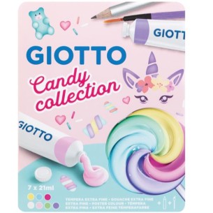 Giotto F302100 colore a tempera 21 ml Tubo Blu, Verde, Rosa, Rosso, Viola, Bianco, Giallo