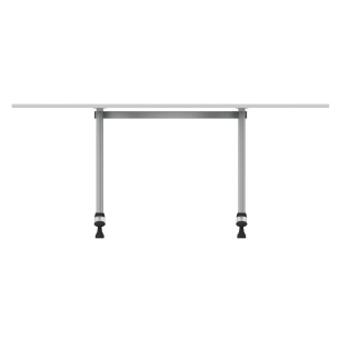Tavolo Tiglio Fisso Semicerchio in Melaminico con Piedini - Dimensioni 180xr90x76,5 cm - Colore Bianco - Colore Struttura Grigio 2