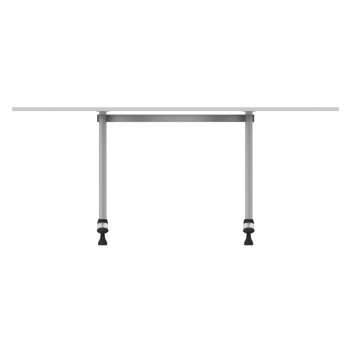 Tavolo Tiglio Fisso Semicerchio in Melaminico con Piedini - Dimensioni 180xr90x76,5 cm - Colore Bianco - Colore Struttura Grigio