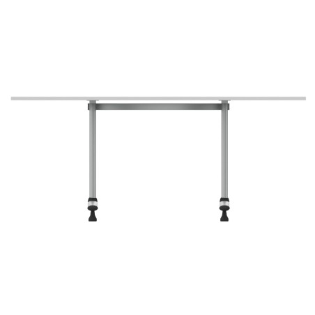 Tavolo Tiglio Fisso Semicerchio in Melaminico con Piedini - Dimensioni 180xr90x76,5 cm - Colore Bianco - Colore Struttura Grigio