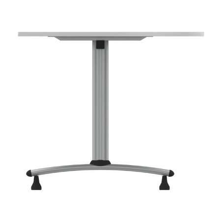 Tavolo Tiglio Fisso Semicerchio in Melaminico con Piedini - Dimensioni 180xr90x76,5 cm - Colore Bianco - Colore Struttura Grigio