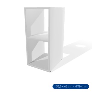Armadiatura Aperta Edera Base Rettangolare a 2 Comparti - Dimensioni 36,6 x 45 x 79 cm - Colore Bianco