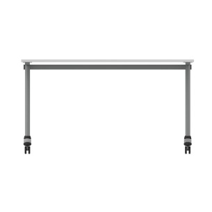 Tavolo Tiglio Fisso in Melaminico con Ruote - Dimensioni 140 x 90 x 76,5 cm - Colore Piano Bianco - Colore Struttura Grigio 2