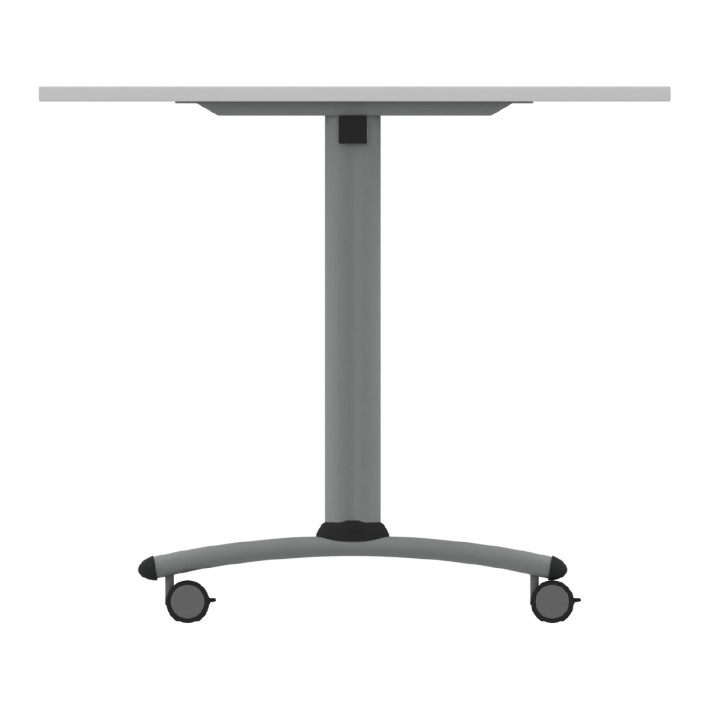 Tavolo Tiglio Fisso in Melaminico con Ruote - Dimensioni 140 x 90 x 76,5 cm - Colore Piano Bianco - Colore Struttura Grigio