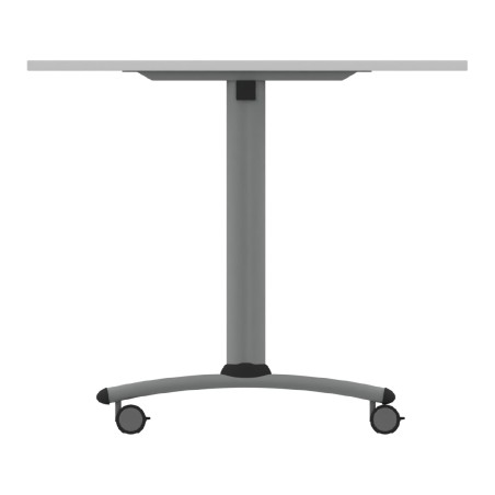 Tavolo Tiglio Fisso in Melaminico con Ruote - Dimensioni 140 x 90 x 76,5 cm - Colore Piano Bianco - Colore Struttura Grigio