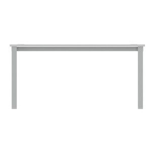 Tavolo Tiglio Lab in Melaminico con Piedini e Fori Passacavo - Dimensioni 160x80x77 cm - Colore Bianco - Colore Struttura Grigio 2