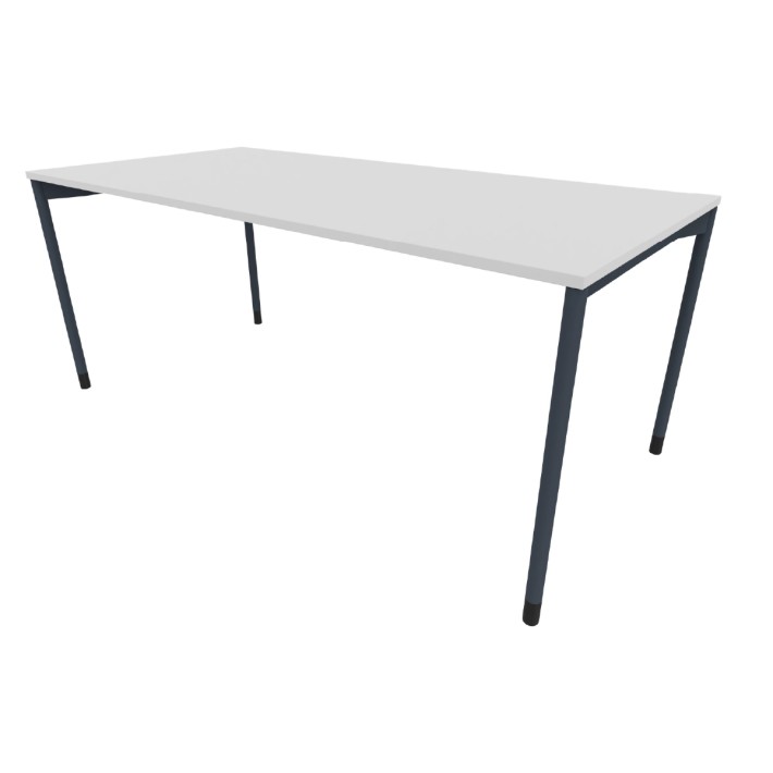 Tavolo Tiglio Stile in Melaminico con Piedini - Dimensioni 183,9 x 87,8 x 76,2 cm - Colore Piano Bianco - Colore Struttura Blu