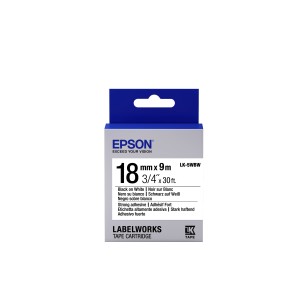 Epson Nastro fondo Bianco per testo Nero, altamente adesivo 18/9 LK-5WBW