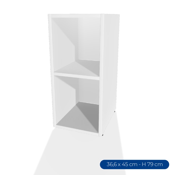 Armadiatura Chiusa Edera Base Rettangolare a 2 Comparti - Dimensioni 36,5 x 45 x 79 cm - Colore Bianco