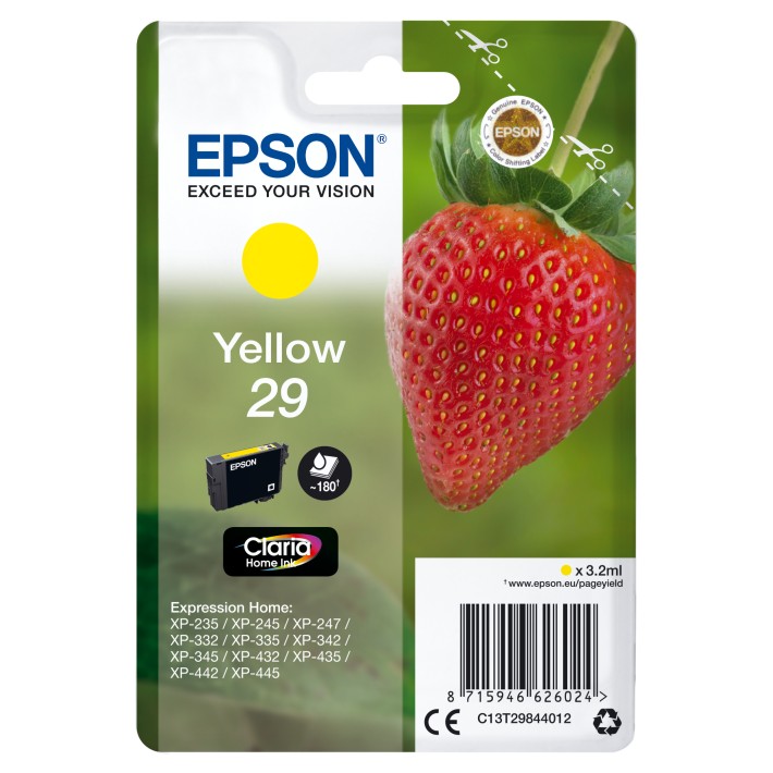 Epson Strawberry Singlepack Yellow 29 Claria Home Ink