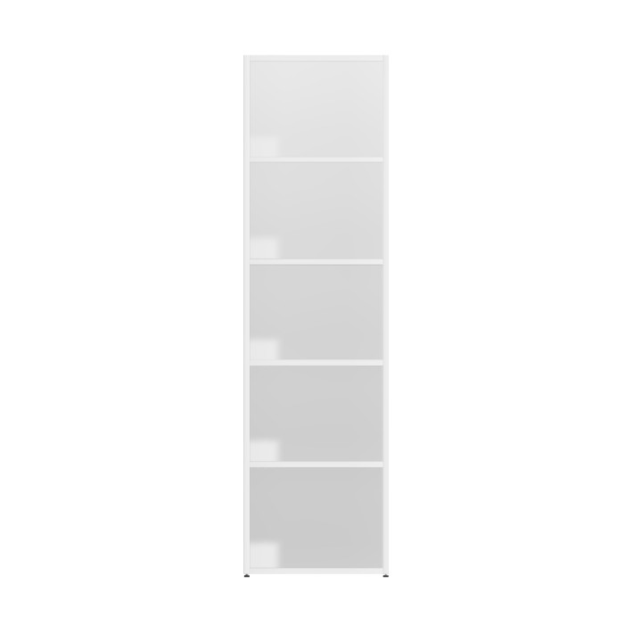 Armadiatura Chiusa Edera Base Rettangolare a 5 Comparti - Dimensioni 53,7 x 45 x 191 cm - Colore Bianco