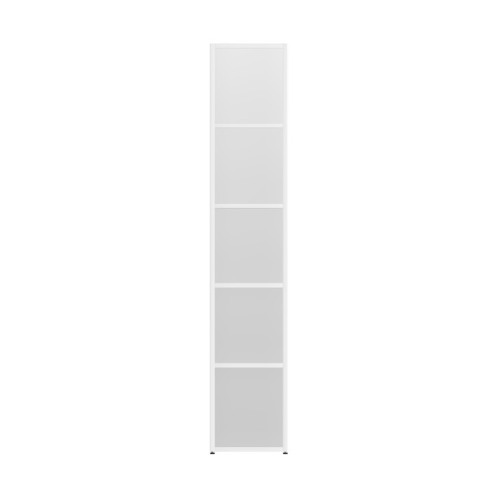Armadiatura Chiusa Edera Base Rettangolare a 5 Comparti - Dimensioni 36,6 x 45 x 191 cm - Colore Bianco