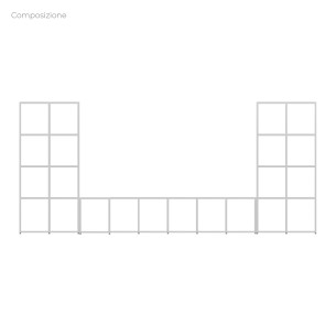 Armadio Composizione Edera - Dimensioni 350 x 45 x 154 cm - Colore Bianco 2