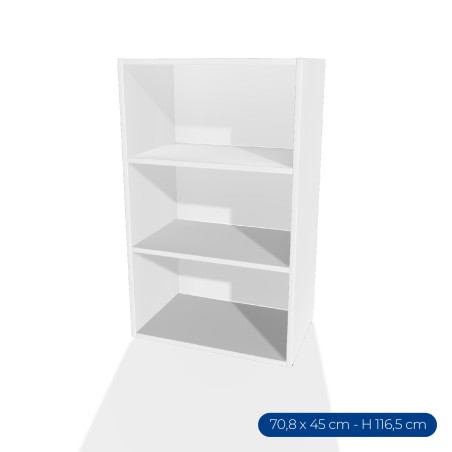 Armadiatura Chiusa Edera Base Rettangolare a 3 Comparti - Dimensioni 70,8 x 45 x 116,5 cm - Colore Bianco