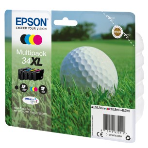 Epson Golf ball Multipack 4 colori DURABrite Ultra Pallina da golf 34XL