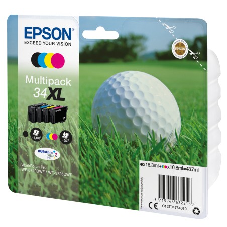 Epson Golf ball Multipack 4 colori DURABrite Ultra Pallina da golf 34XL