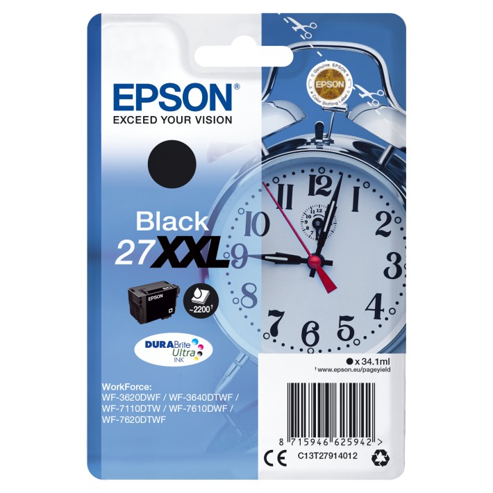 Epson Singlepack Black 27XXL DURABrite Ultra Ink