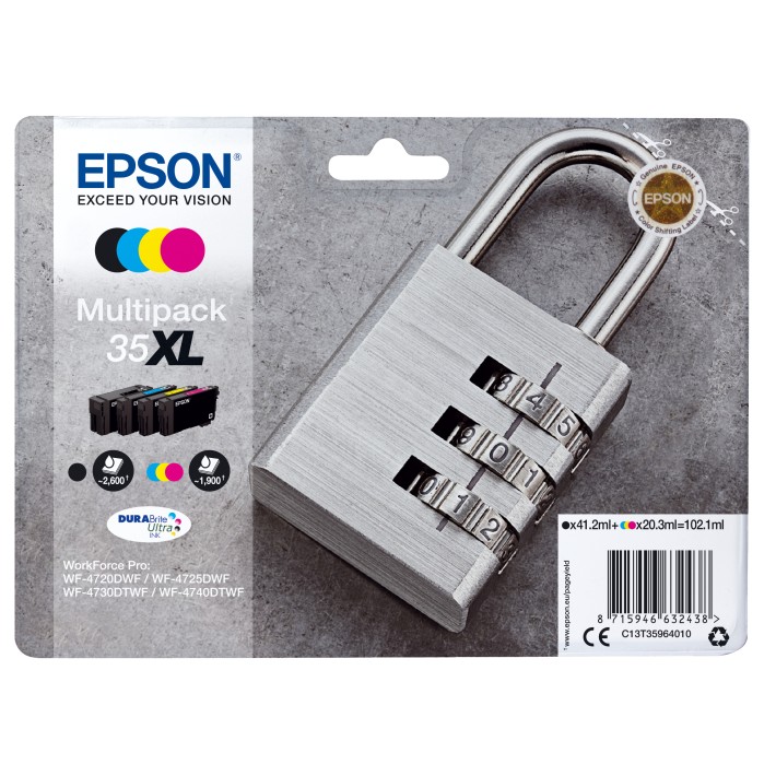Epson Padlock Multipack 4 colori DURABrite Ultra Lucchetto 35XL