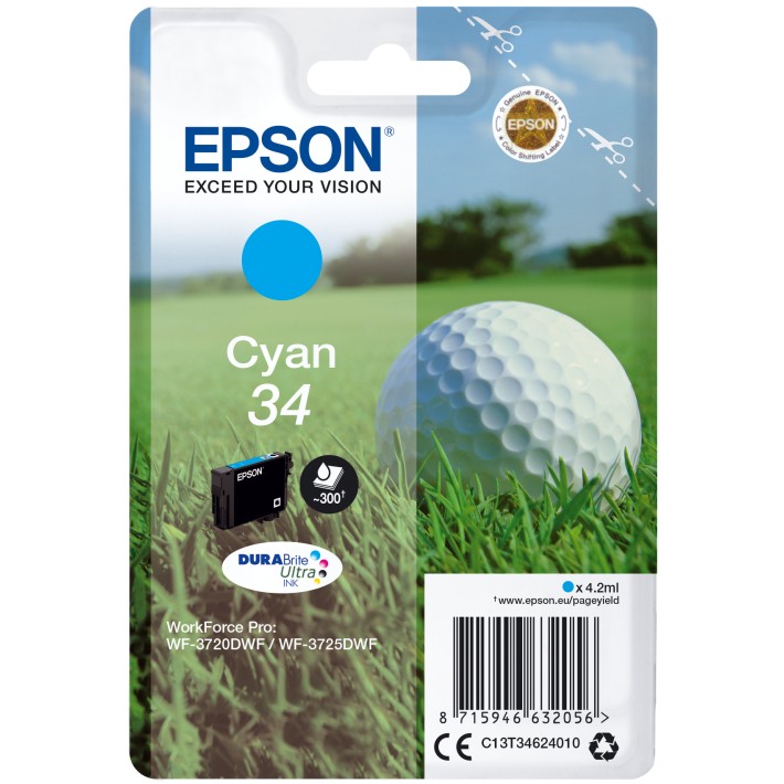 Epson Golf ball Inchiostro ciano singolo DURABrite Ultra Pallina da golf 34