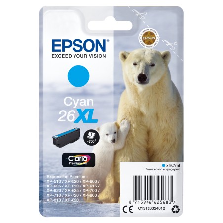 Epson Polar bear Inchiostro ciano singolo Claria Premium Orso bianco 26XL