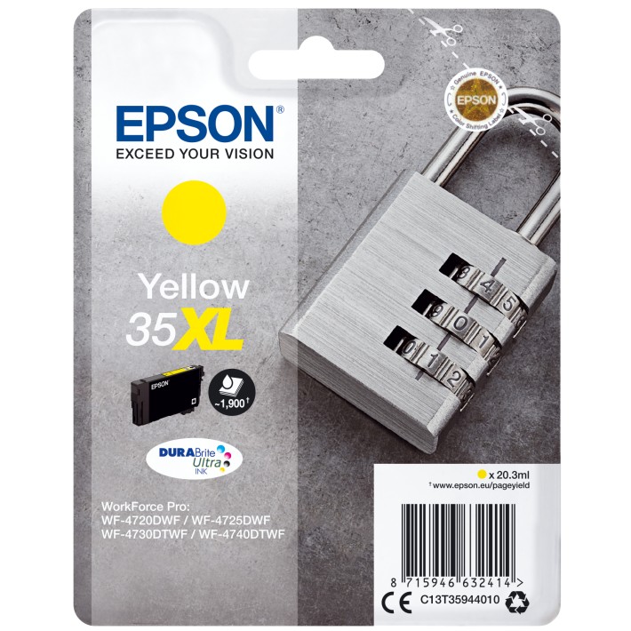 Epson Padlock Inchiostro giallo singolo DURABrite Ultra Lucchetto 35XL