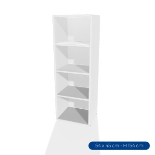 Armadiatura Chiusa Edera Base Rettangolare a 4 Comparti - Dimensioni 53,7 x 45 x 154 cm - Colore Bianco